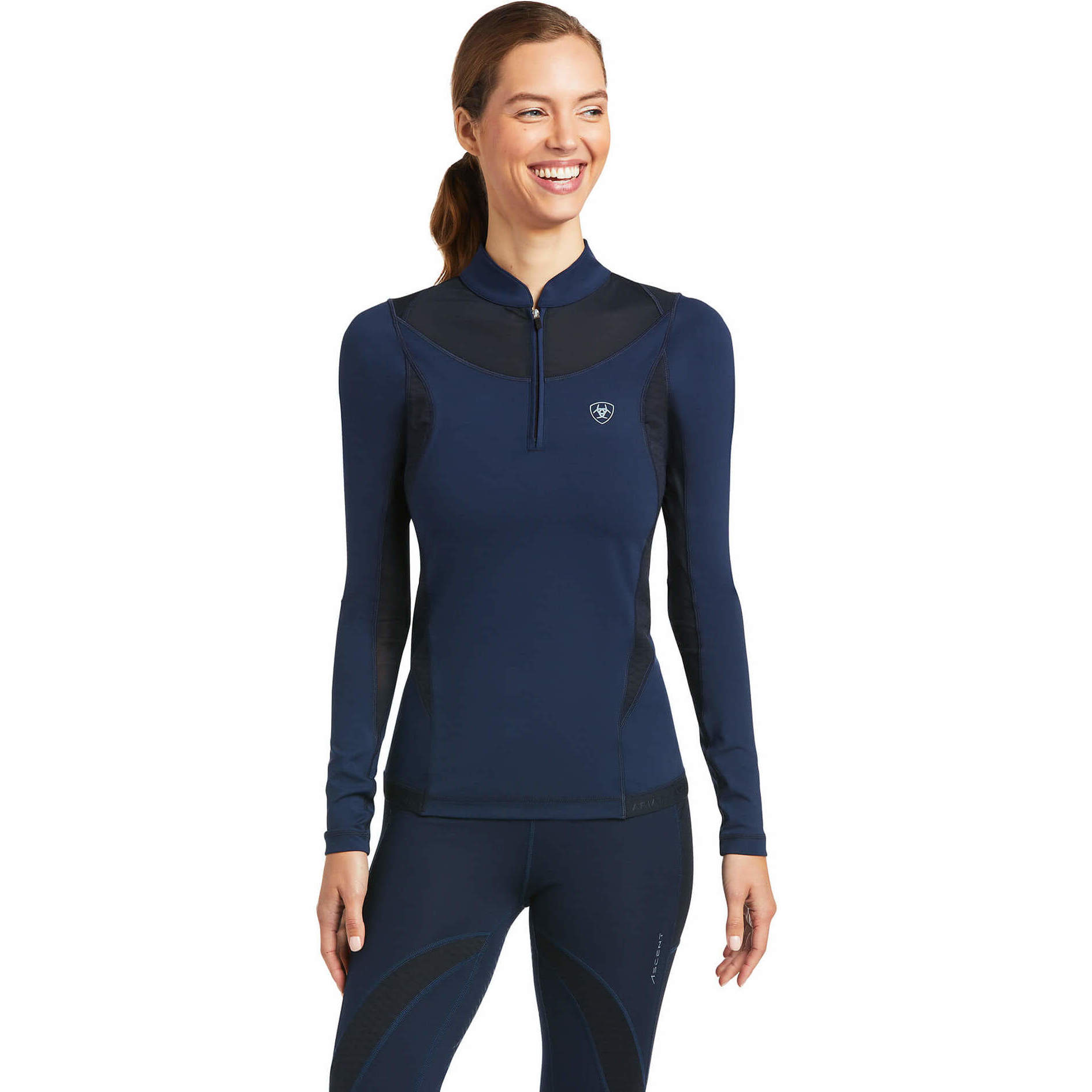 Ariat Womens Ascent 1/4 Zip Long Sleeve Baselayer 10039198 - Navy